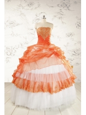 2015 Perfect Strapless Quinceanera Dresses with Beading