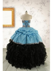 2015 Prefect Ruffles White Quinceanera Dresses with Zebra