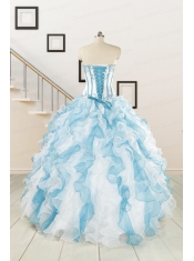 2015 Pretty Appliques and Ruffles Quinceanera Dresses in Multi-color