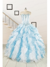 2015 Pretty Appliques and Ruffles Quinceanera Dresses in Multi-color