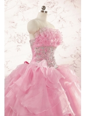 2015 Pretty Appliques Baby Pink Quinceanera Dresses