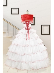 2015 Pretty Appliques Quinceanera Dresses with Strapless