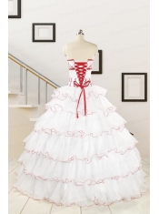 2015 Pretty Appliques Quinceanera Dresses with Strapless