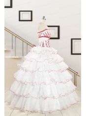 2015 Pretty Appliques Quinceanera Dresses with Strapless