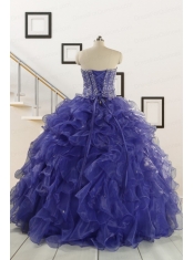 2015 Pretty Sweetheart Quinceanera Dresses with Sequins and Ruffles