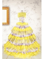 2015 Printed and Ruffles Multi-color Quinceanera Dresses
