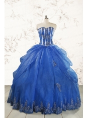 2015 Royal Blue Quinceanera Dresses with Appliques