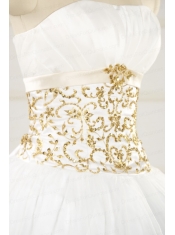 2015 Spring Sweet Beading White Quinceanera Dresses