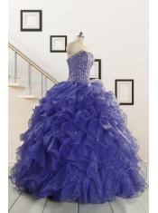 2015 Sweetheart Ruffles Purple Quinceanera Dresses with Wraps