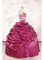 2015 Unique Appliques Quinceanera Dresses with Spaghetti Straps