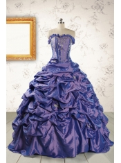 2015 Unique Purple Quinceanera Dresses with Brush Train