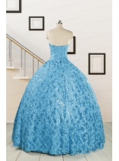 2015 Unique Sweetheart Ball Gown Quinceanera Dress in Baby Blue