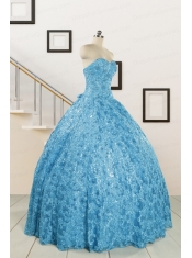 2015 Unique Sweetheart Ball Gown Quinceanera Dress in Baby Blue