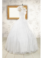 2015 Wonderful  White Quinceanera Dresses with Appliques and Beading