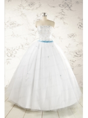 Appliques White Cheap Quinceanera Dresses with Wraps for 2015