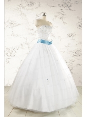 Appliques White Cheap Quinceanera Dresses with Wraps for 2015
