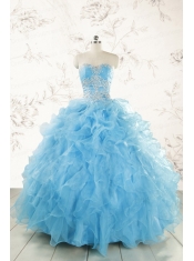 Aqua Blue Ball Gown Sweetheart Beading Sweet 16 Dresses