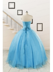 Aqua Blue Super Hot Puffy Sweet 16 Dresses for 2015