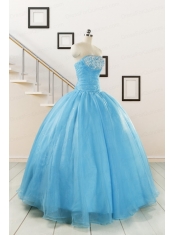 Aqua Blue Super Hot Puffy Sweet 16 Dresses for 2015