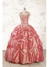Beautiful Beading and Appliques Watermelon Red Sweet 16 Dresses