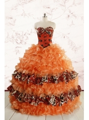 Beautiful Orange Quinceanera Dresses with Ruffles