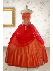 Beautiful Strapless Sweet 16 Dresses with Appliques