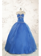 Cheap Beading Quinceanera Dresses in Royal Blue for 2015