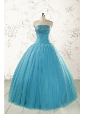 Cheap Strapless Quinceanera Dresses with Beading for 2015