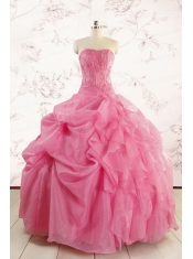 Cheap Strapless Quinceanera Dresses with Pick Ups and Wraps