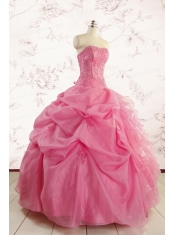Cheap Strapless Quinceanera Dresses with Pick Ups and Wraps