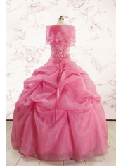 Cheap Strapless Quinceanera Dresses with Pick Ups and Wraps