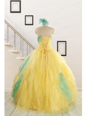 Classical Multi Color Quinceanera Dresses with Hand Made Flowers