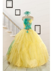 Classical Multi Color Quinceanera Dresses with Hand Made Flowers