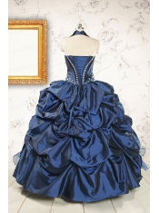 Classical Sweetheart Navy Blue Quinceanera Dresses with Beading