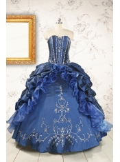 Classical Sweetheart Navy Blue Quinceanera Dresses with Beading