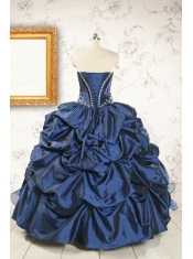 Classical Sweetheart Navy Blue Quinceanera Dresses with Beading