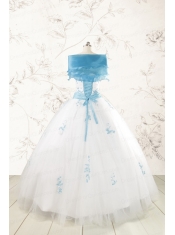 Discount Appliques and Beading White 2015 Quinceanera Dresses
