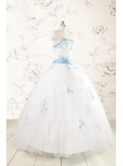Discount Appliques and Beading White 2015 Quinceanera Dresses