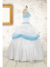 Elegant Ball Gown Quinceanera Dress in White and Baby Blue