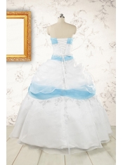 Elegant Ball Gown Quinceanera Dress in White and Baby Blue