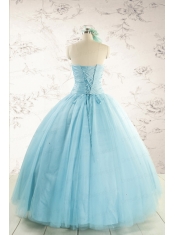 Elegant Beading 2015 Quinceanera Dress in Baby Blue