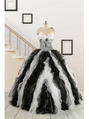 Exclusive Black and White Quinceanera Dresses with Zebra and Ruffles