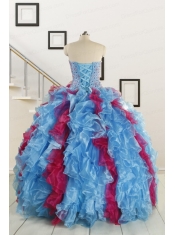 Fashionable Beading Quinceanera Dresses in Multi-color For 2015