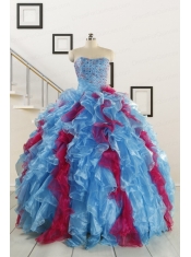 Fashionable Beading Quinceanera Dresses in Multi-color For 2015