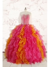 Inexpensive Beading Quinceanera Dresses in Multi color