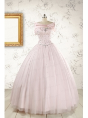 Light Pink Beading Pretty Quinceanera Dresses for 2015