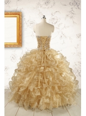 Luxurious Champange Quinceanera Dresses with Beading