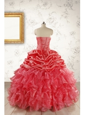 Luxurious Sweetheart Beading Quinceanera Dresses in Watermelon