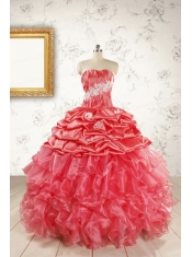 Luxurious Sweetheart Beading Quinceanera Dresses in Watermelon