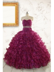 Modest Beading and Ruffles Quinceanera Dresses with Sweetheart